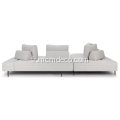 Sofa sectionnel en tissu gris Divan Wisp